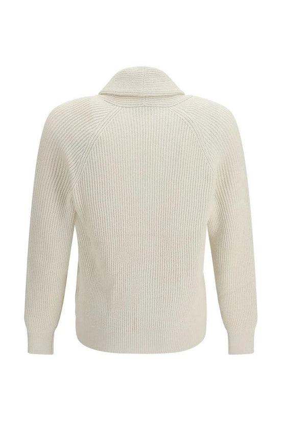 Brunello Cucinelli Beige Cotton Cardigan by Brunello Cucinelli