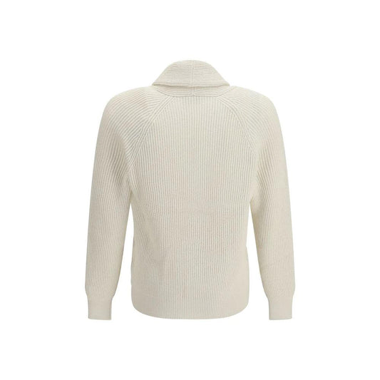 Brunello Cucinelli Beige Cotton Cardigan by Brunello Cucinelli