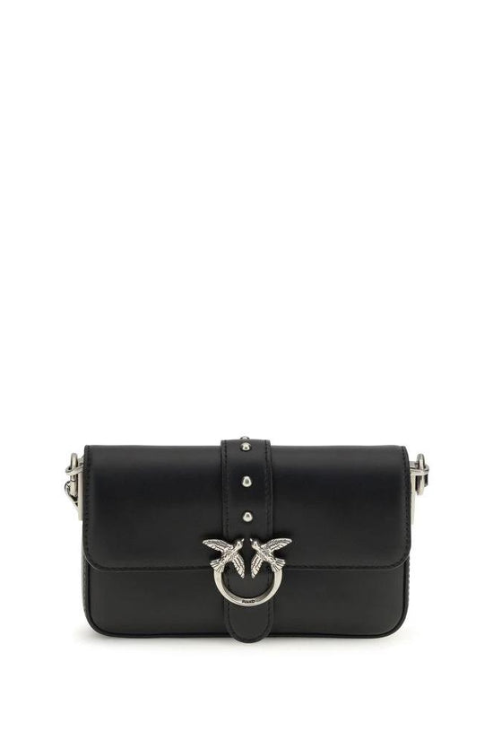 PINKO Schwarze Kalbsleder Bos Taurus Schultertasche by PINKO