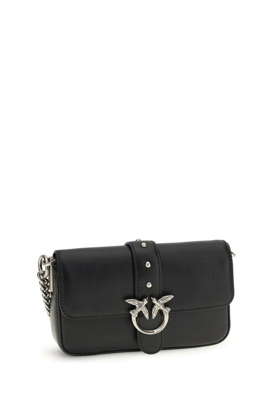 PINKO Schwarze Kalbsleder Bos Taurus Schultertasche by PINKO