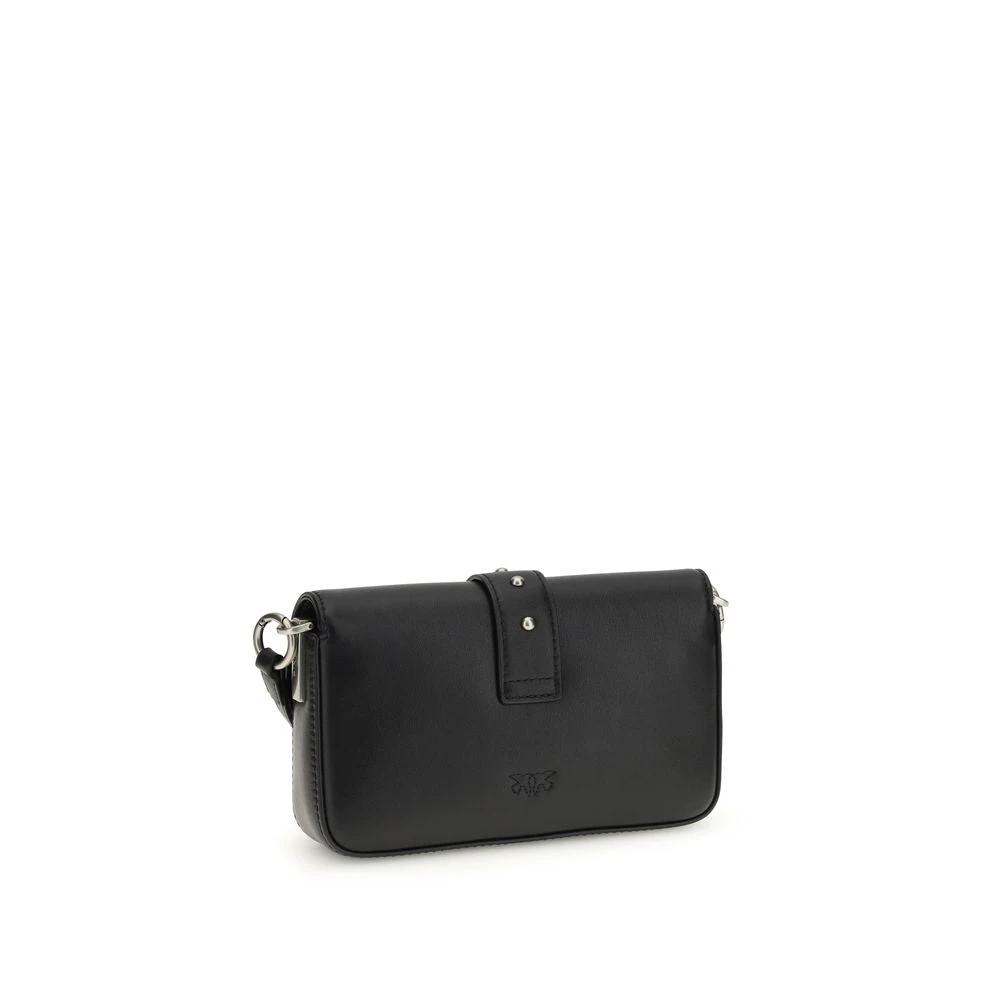 PINKO Schwarze Kalbsleder Bos Taurus Schultertasche by PINKO