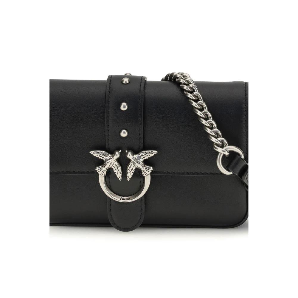 PINKO Schwarze Kalbsleder Bos Taurus Schultertasche by PINKO