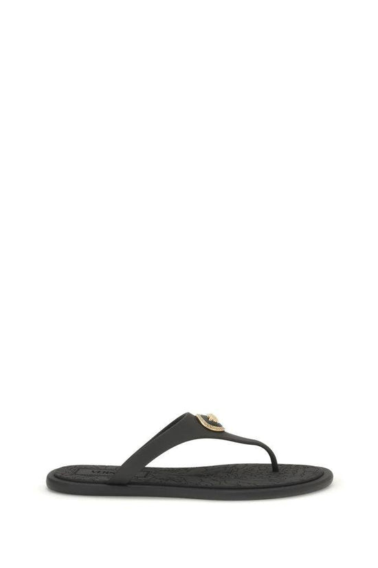 Versace Schwarze Gummi-Flip-Flops by Versace