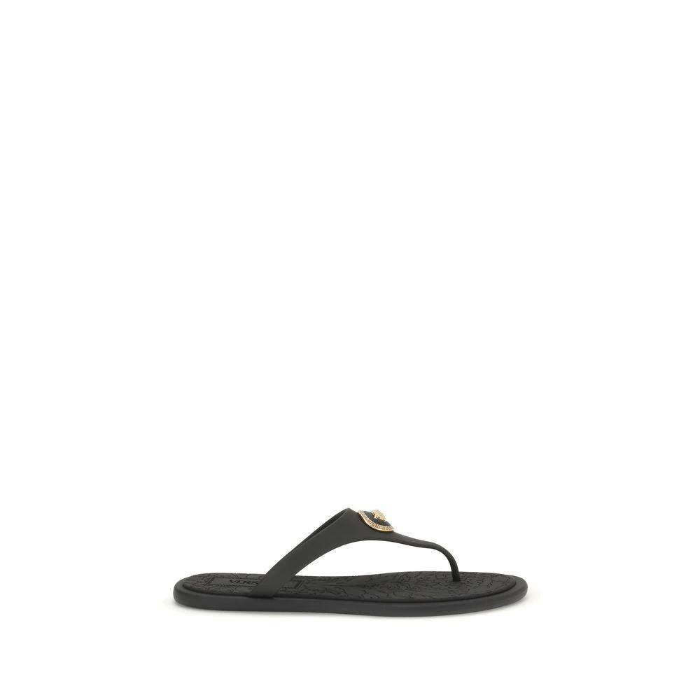 Versace Schwarze Gummi-Flip-Flops by Versace