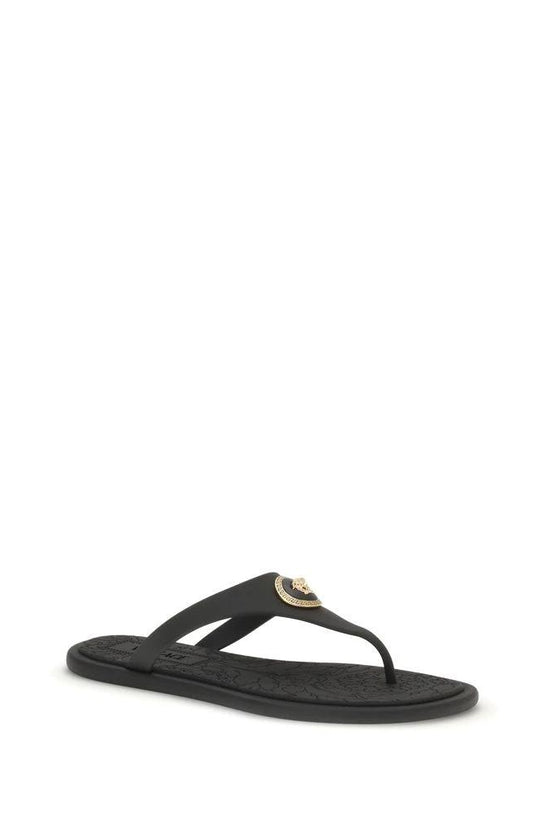 Versace Schwarze Gummi-Flip-Flops by Versace