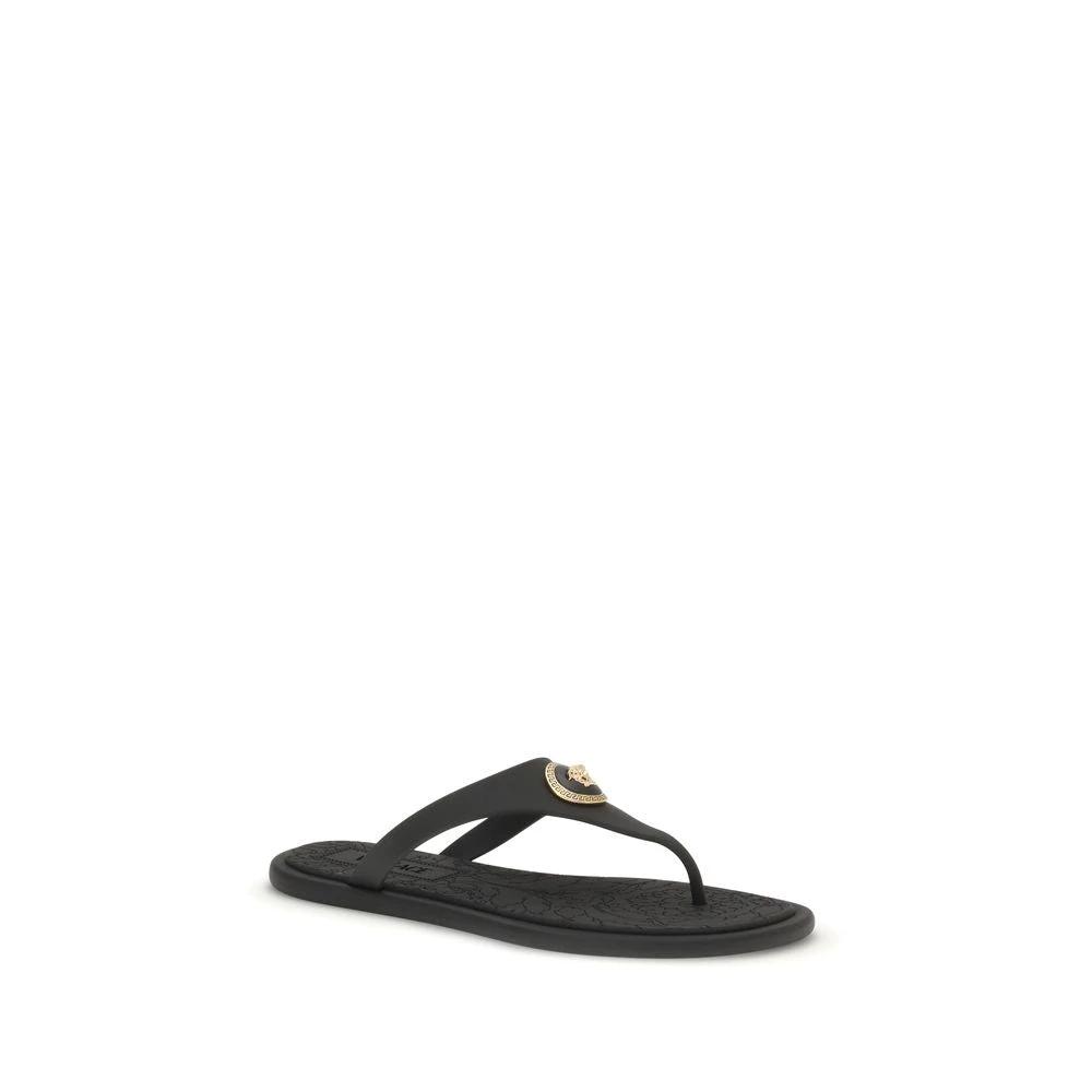 Versace Schwarze Gummi-Flip-Flops by Versace