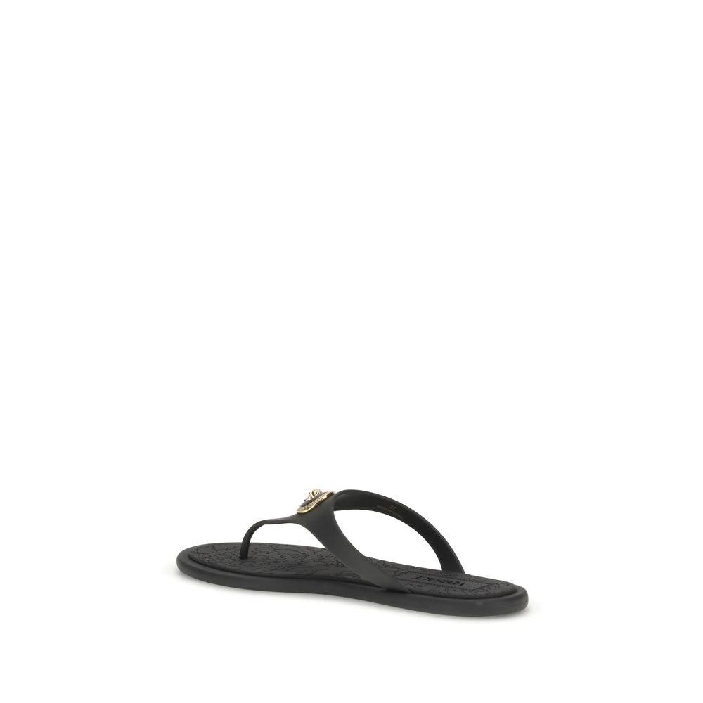 Versace Schwarze Gummi-Flip-Flops by Versace