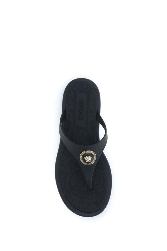 Versace Schwarze Gummi-Flip-Flops by Versace
