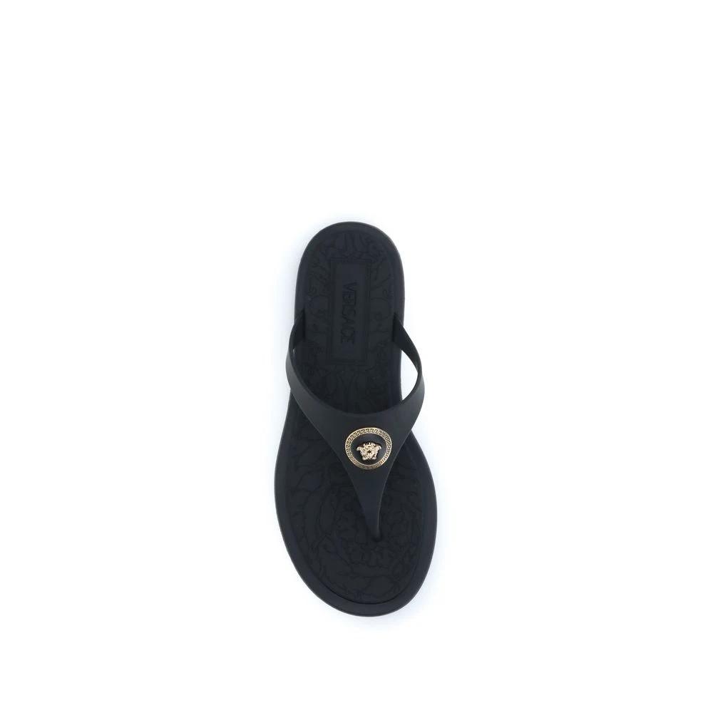 Versace Schwarze Gummi-Flip-Flops by Versace
