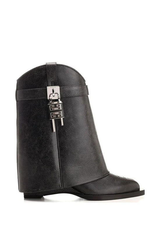 Givenchy Schwarze Leder-Ankle Boots by Givenchy