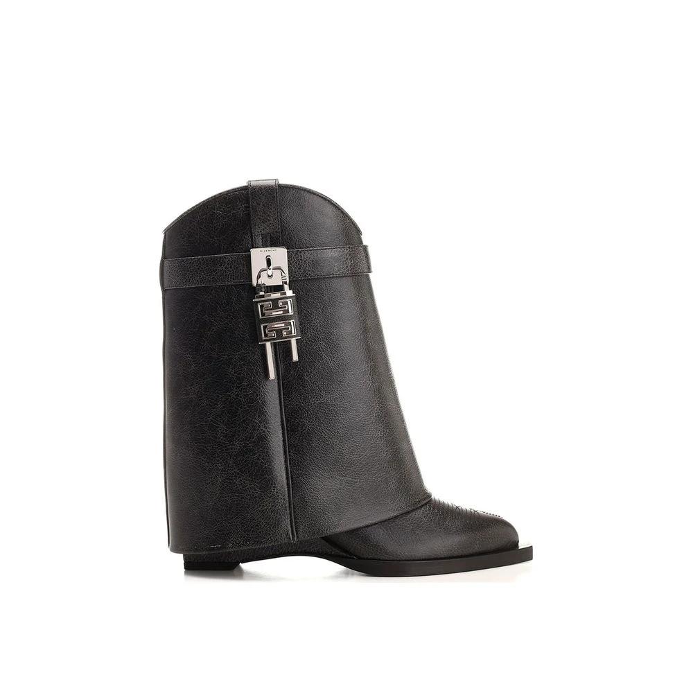 Givenchy Schwarze Leder-Ankle Boots by Givenchy