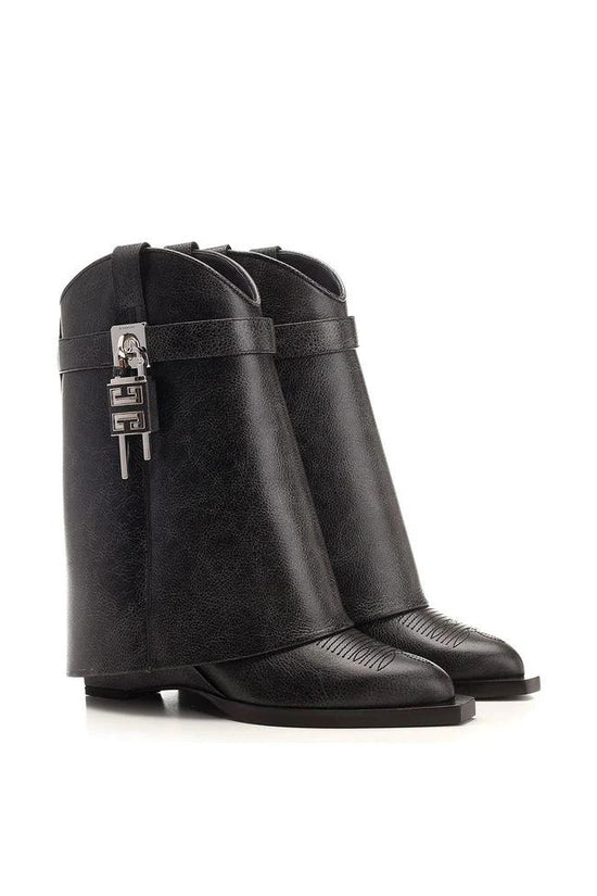Givenchy Schwarze Leder-Ankle Boots by Givenchy