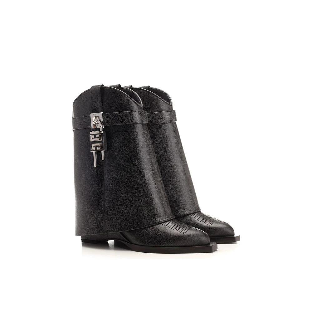 Givenchy Schwarze Leder-Ankle Boots by Givenchy
