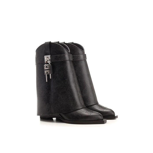 Givenchy Schwarze Leder-Ankle Boots by Givenchy