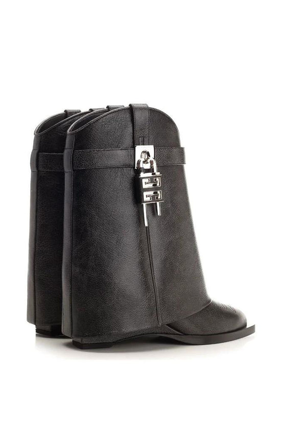 Givenchy Schwarze Leder-Ankle Boots by Givenchy