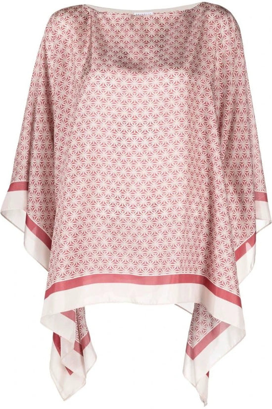 Brunello Cucinelli Cucinelli Rotes Seiden-T-Shirt by Brunello Cucinelli Cucinelli