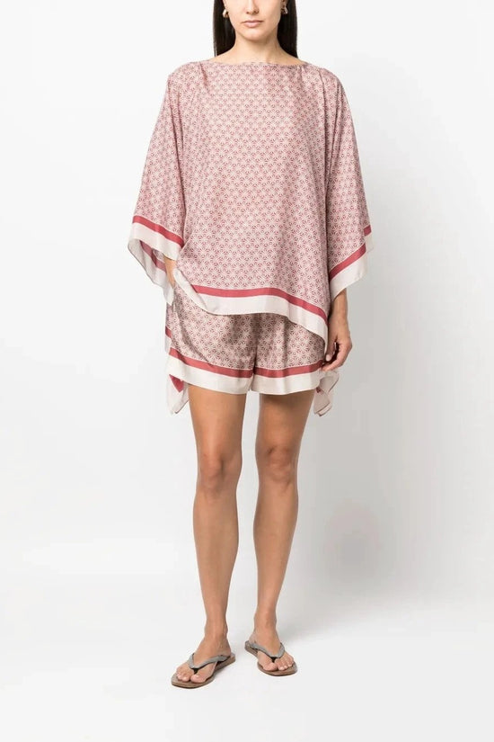 Brunello Cucinelli Rotes Seiden-T-Shirt by Brunello Cucinelli