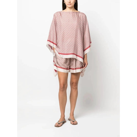 Brunello Cucinelli Rotes Seiden-T-Shirt by Brunello Cucinelli