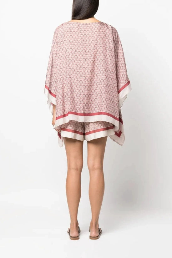 Brunello Cucinelli Rotes Seiden-T-Shirt by Brunello Cucinelli