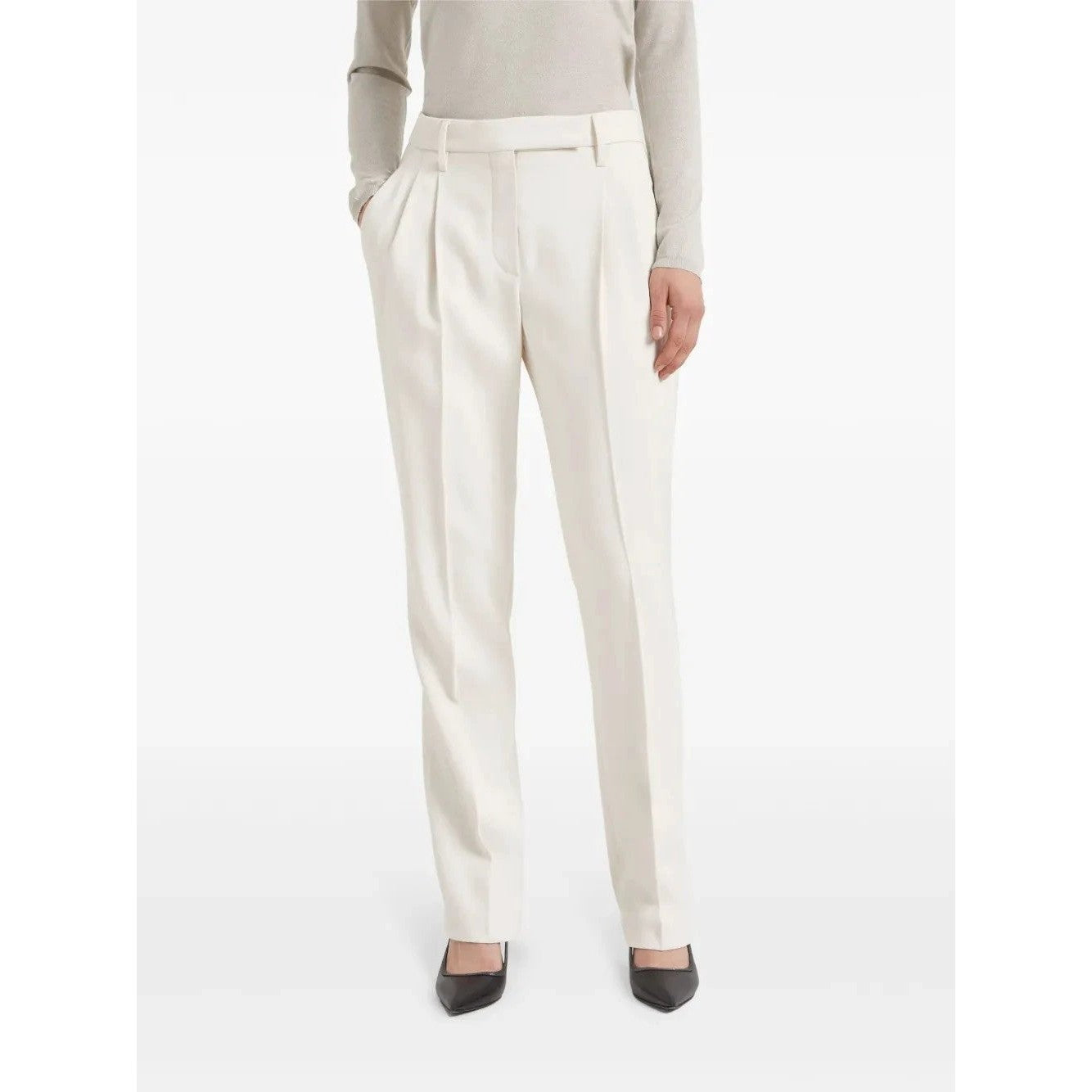 Brunello Cucinelli Beige Viskose Anzughose by Brunello Cucinelli