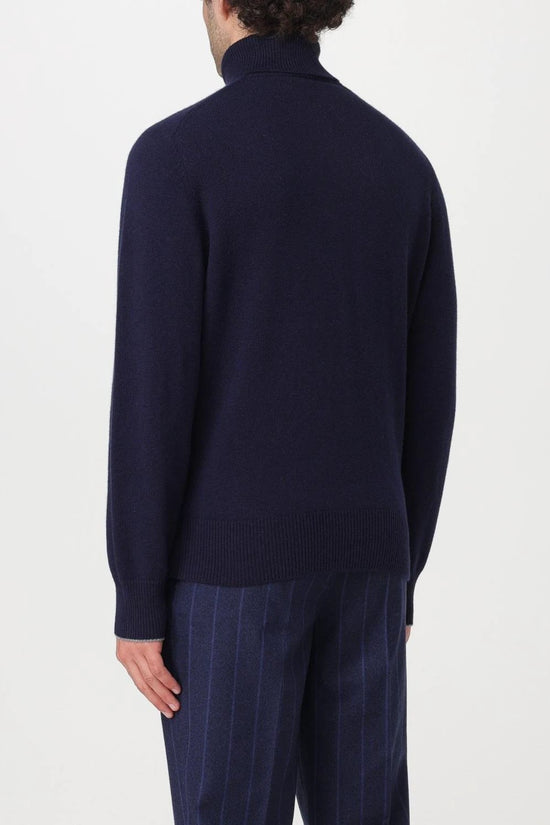 Brunello Cucinelli Blauer Kaschmir-Rollkragenpullover by Brunello Cucinelli