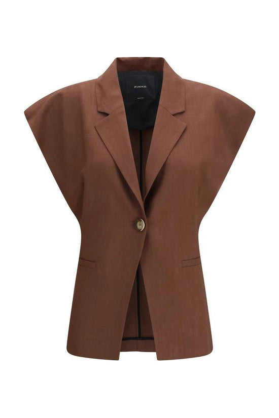 PINKO Brauner ärmelloser Blazer aus Viskose by PINKO