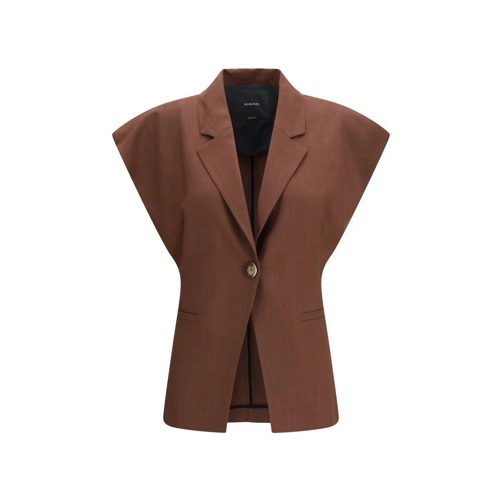 PINKO Brauner ärmelloser Blazer aus Viskose by PINKO