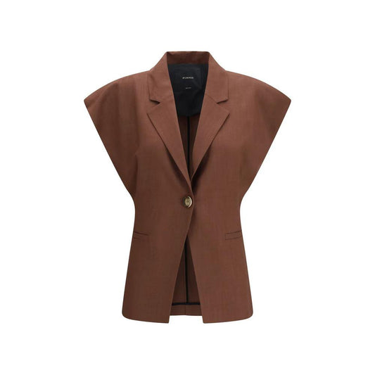 PINKO Brauner ärmelloser Blazer aus Viskose by PINKO