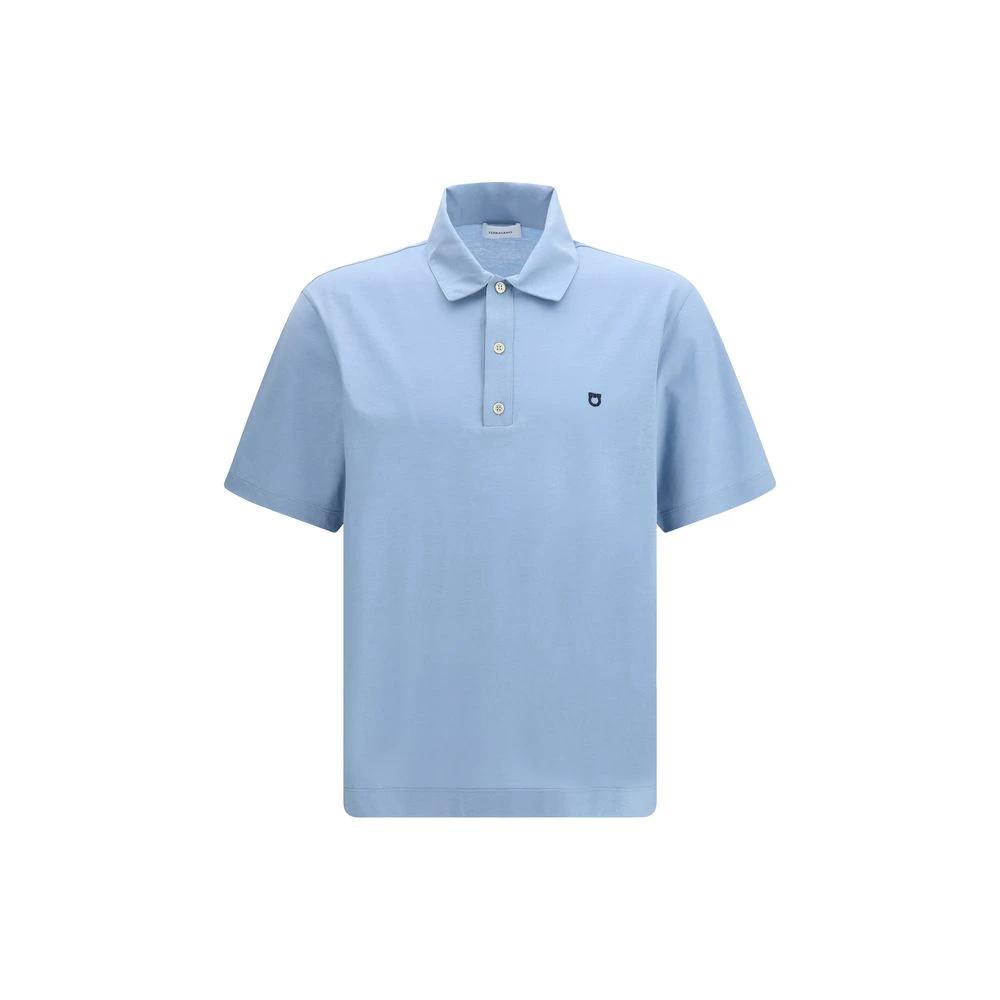 Ferragamo Blaues Baumwoll-Poloshirt by Ferragamo