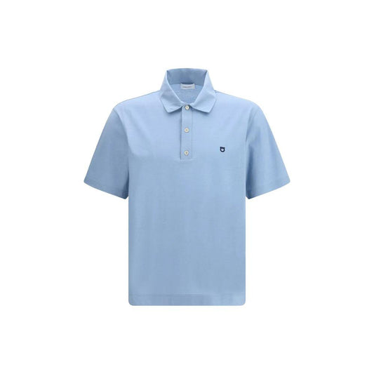 Ferragamo Blaues Baumwoll-Poloshirt by Ferragamo