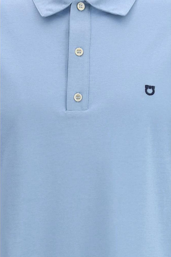 Ferragamo Blaues Baumwoll-Poloshirt by Ferragamo