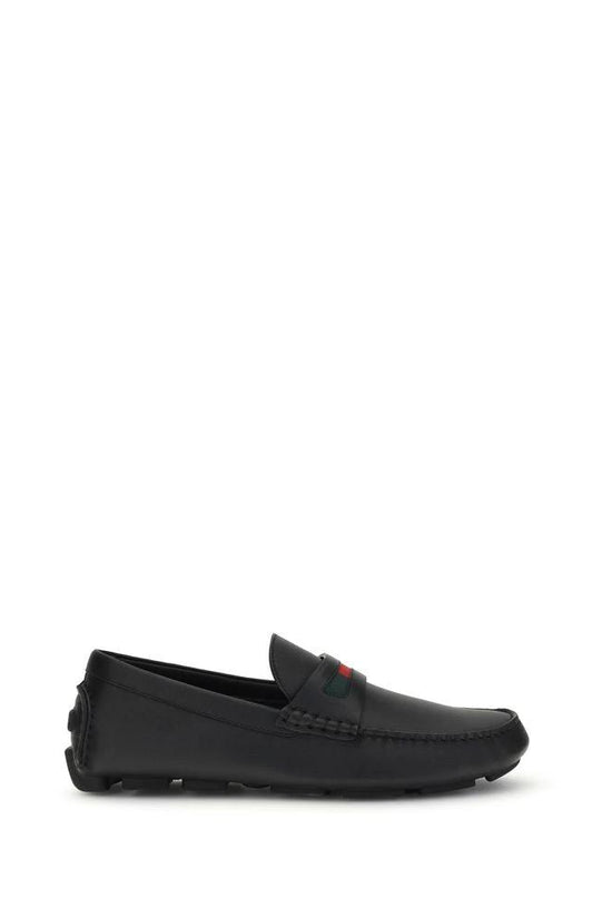 Gucci Schwarze "Bos Taurus" Kalbsleder Loafer zum Hineinschlüpfen by Gucci