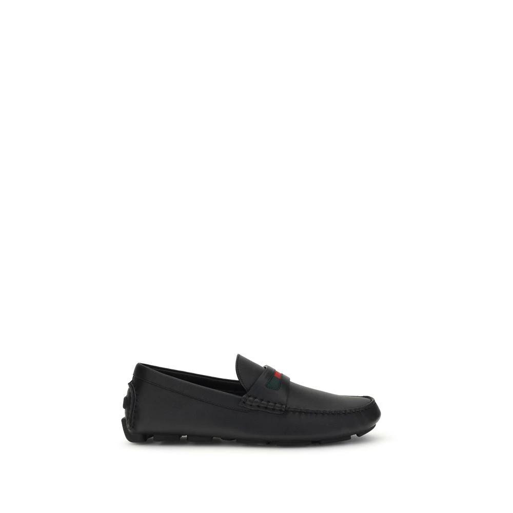 Gucci Schwarze "Bos Taurus" Kalbsleder Loafer zum Hineinschlüpfen by Gucci