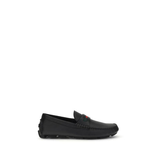 Gucci Schwarze "Bos Taurus" Kalbsleder Loafer zum Hineinschlüpfen by Gucci