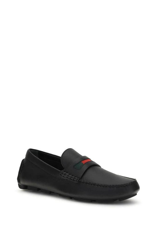 Gucci Schwarze "Bos Taurus" Kalbsleder Loafer zum Hineinschlüpfen by Gucci