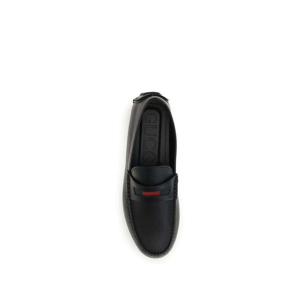 Gucci Schwarze "Bos Taurus" Kalbsleder Loafer zum Hineinschlüpfen by Gucci