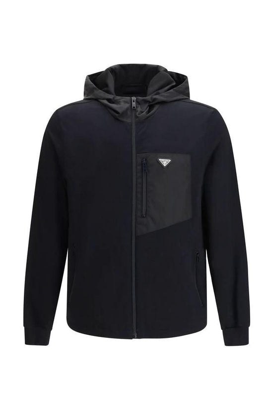 Prada Schwarze Baumwoll-Shell-Jacke by Prada