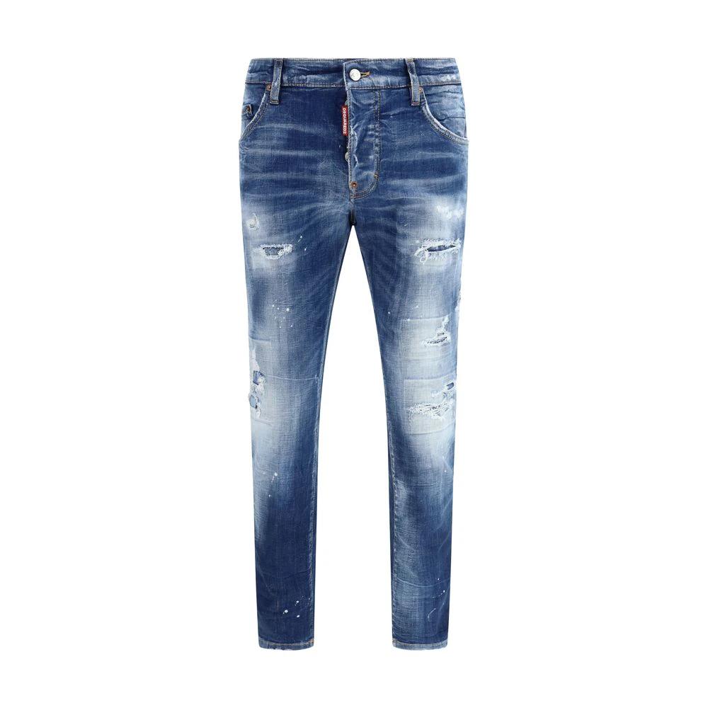 Dsquared² Blaue Baumwoll-Jeans im geraden Schnitt by Dsquared²