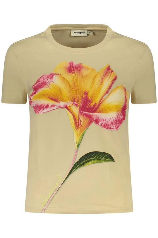 Desigual Beige Baumwoll-T-Shirt für Damen by Desigual
