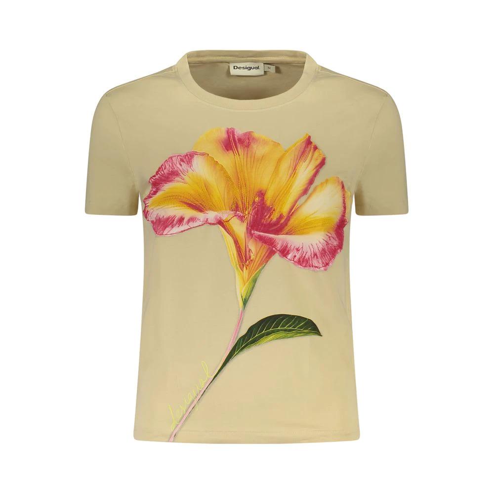 Desigual Beige Baumwoll-T-Shirt für Damen by Desigual