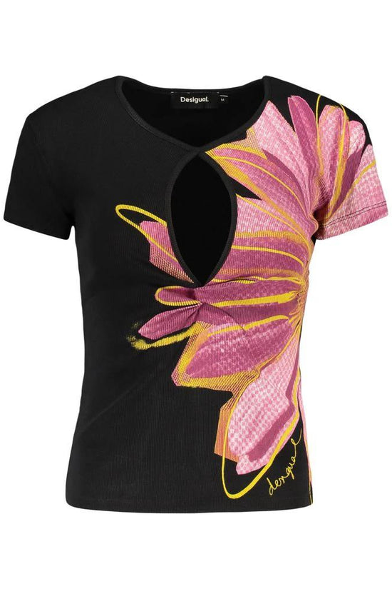 Desigual Schwarzes Baumwoll-T-Shirt für Damen by Desigual