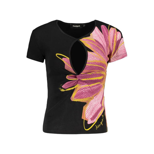 Desigual Schwarzes Baumwoll-T-Shirt für Damen by Desigual
