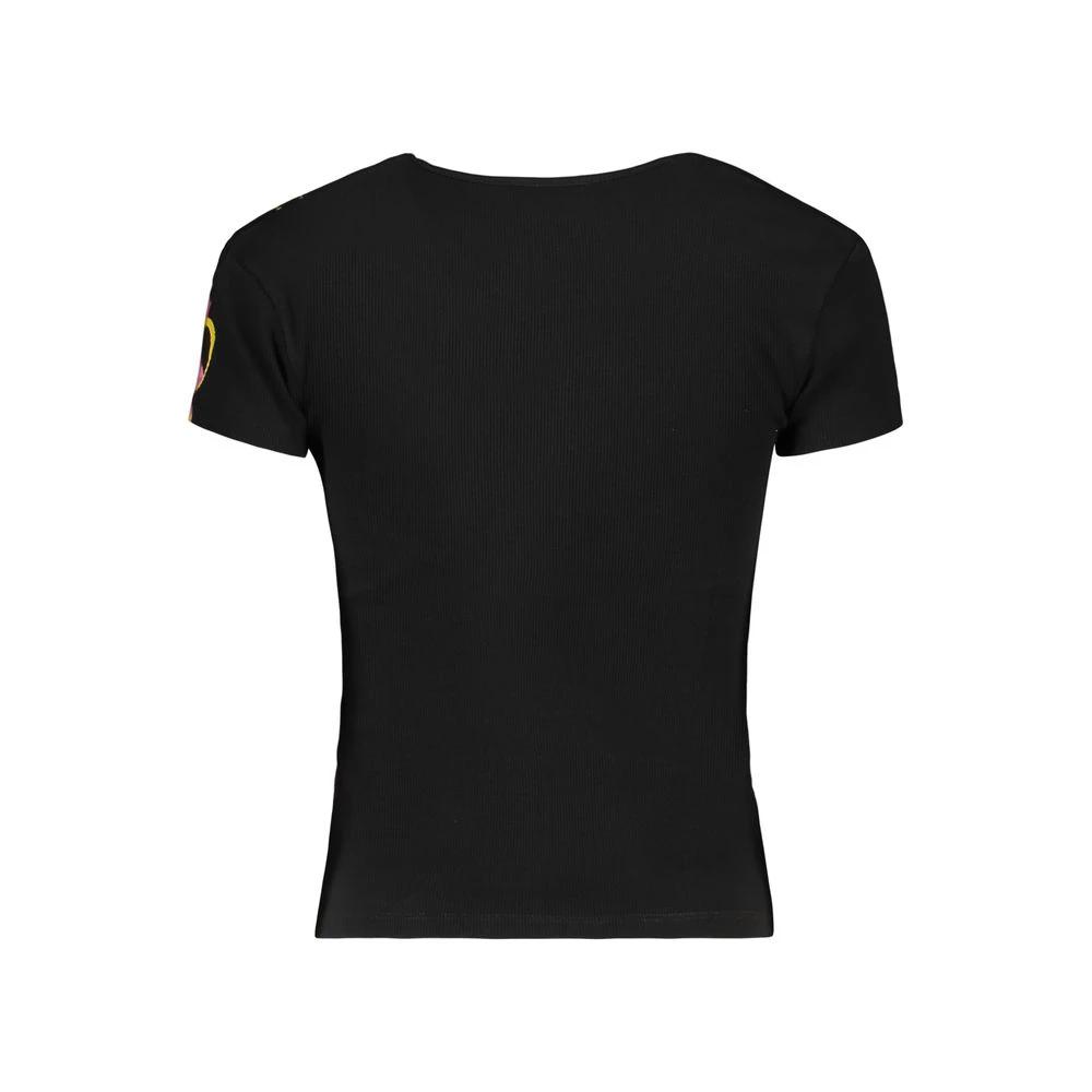 Desigual Schwarzes Baumwoll-T-Shirt für Damen by Desigual