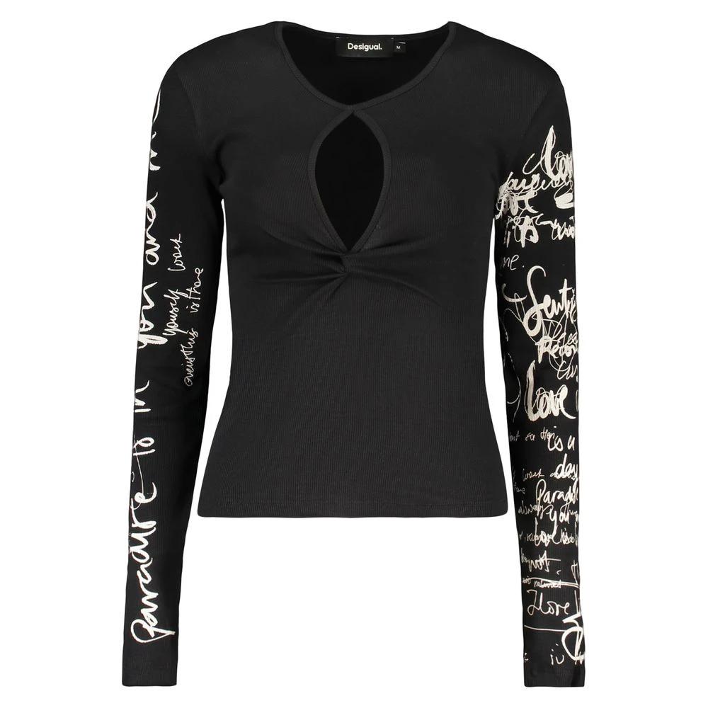 Desigual Schwarzer Damen-Strickpullover aus Baumwolle by Desigual