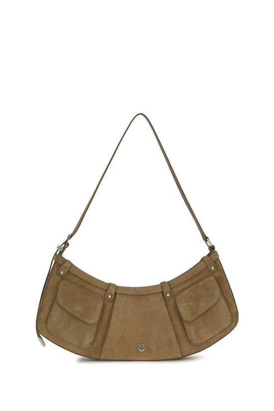 PINKO Beige Kalbsleder Bos Taurus Umhängetasche by PINKO