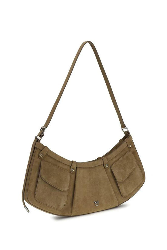PINKO Beige Kalbsleder Bos Taurus Umhängetasche by PINKO