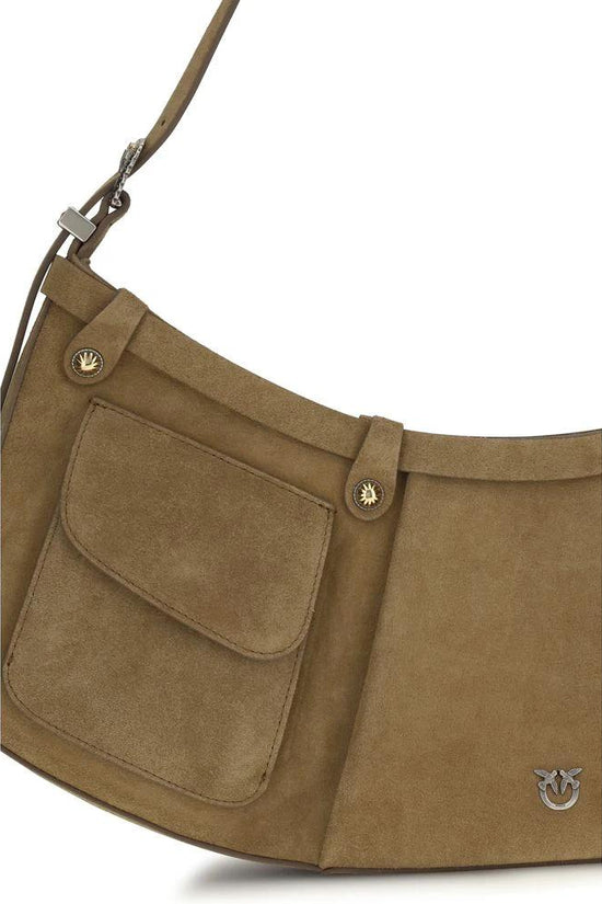 PINKO Beige Kalbsleder Bos Taurus Umhängetasche by PINKO