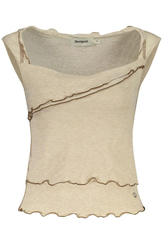 Desigual Beige Viskose Tanktops by Desigual