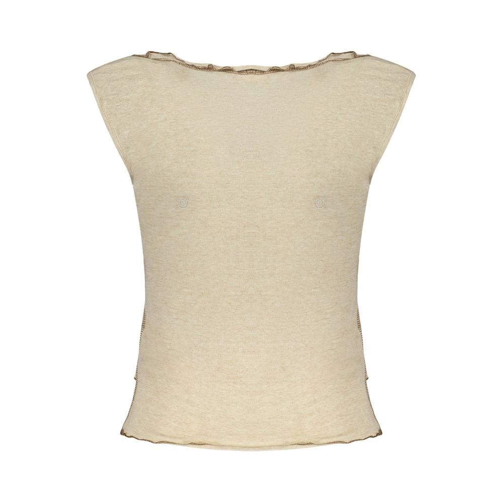 Desigual Beige Viskose Tanktops by Desigual