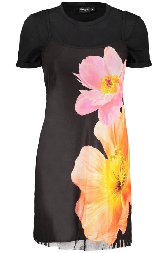 Desigual Schwarzes Baumwoll-Freizeitkleid by Desigual